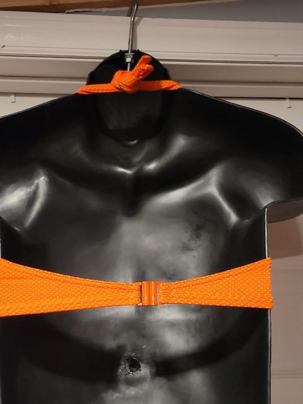 Freya Orange Polka Dot Ruffle Halter Bikini Top